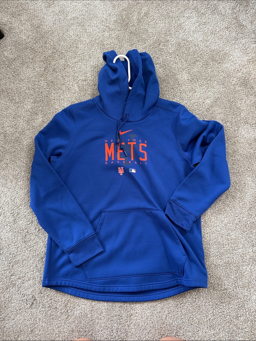 Nike Royal Blue New York Mets Zip-Up Hoodie with Orange Logo